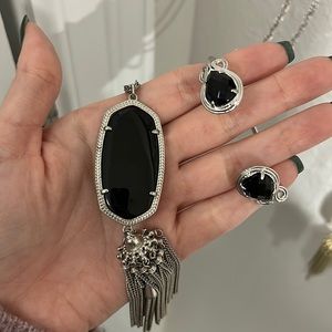 Black and Silver Kendra Scott Necklace and Bracelet